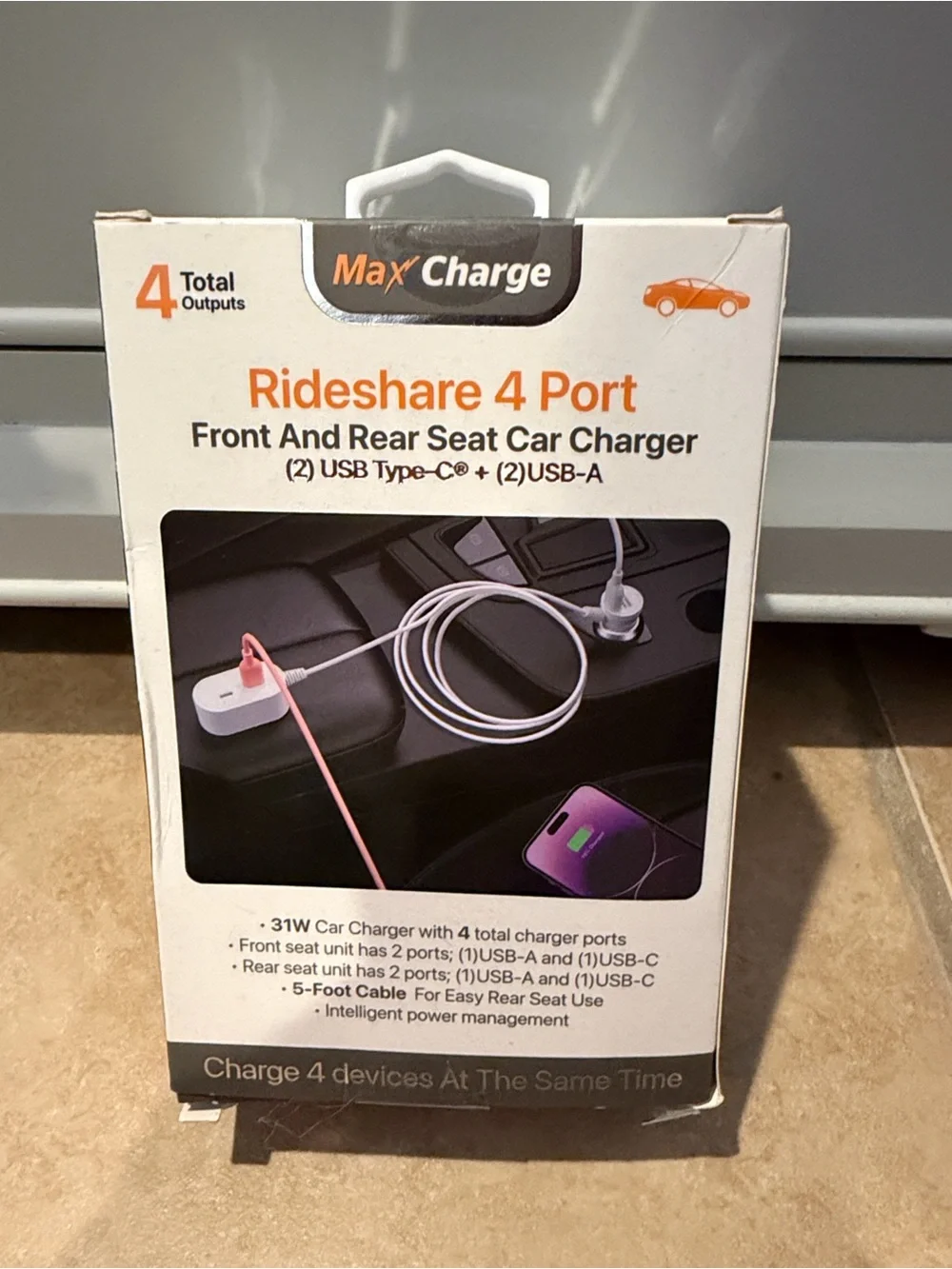 Rideshare 4-Port Car Charger
